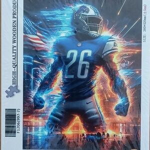 Blue and Orange Detroit Lions Football Player 500 Piece Jigsaw Puzzle